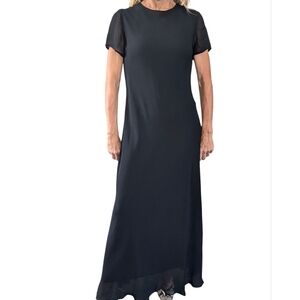 Vintage Benjamin A Sheer Chic Rayon Glam Mermaid Minimalist Maxi Dress Size 10